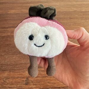 Mangosteen Plush Keychain Bag Charm Kawaii Cute Soft Mini Fruit Plushie New